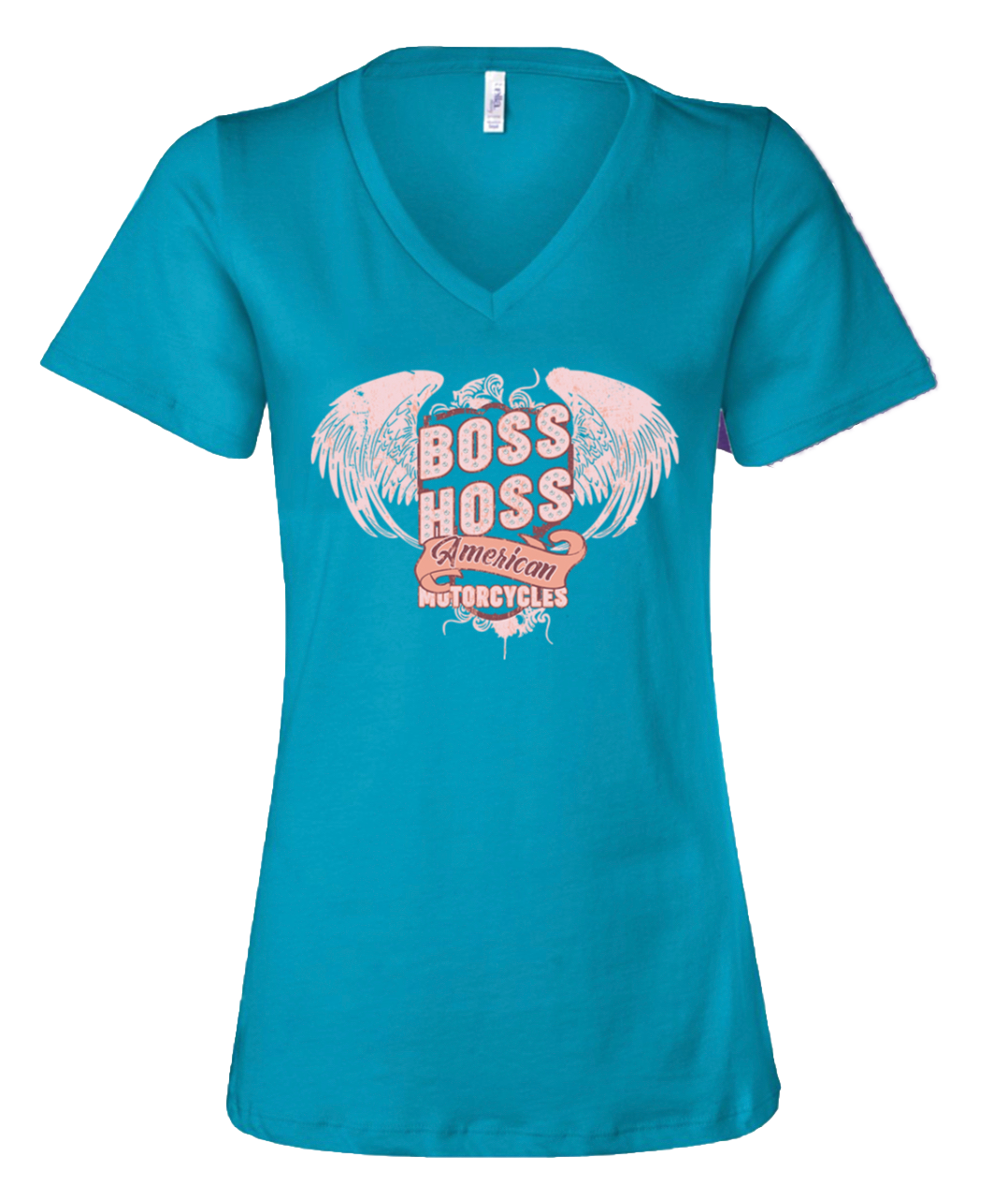 Boss Hoss Ladies Angel Wing V-Neck T-shirt