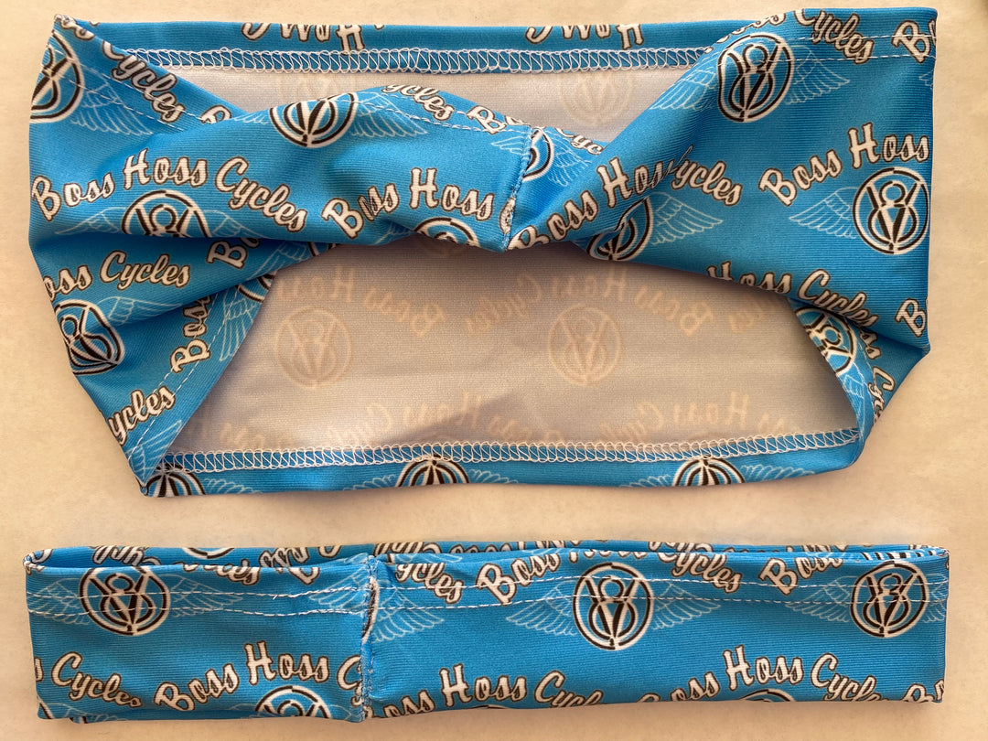 Sky Blue Headband w/ Multiple logo