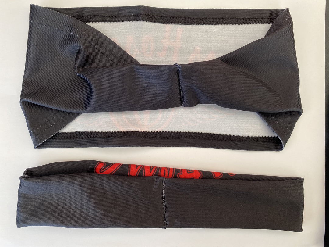 Black Headband w/ Single Red Logo