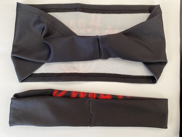 Black Headband w/ Single Red Logo