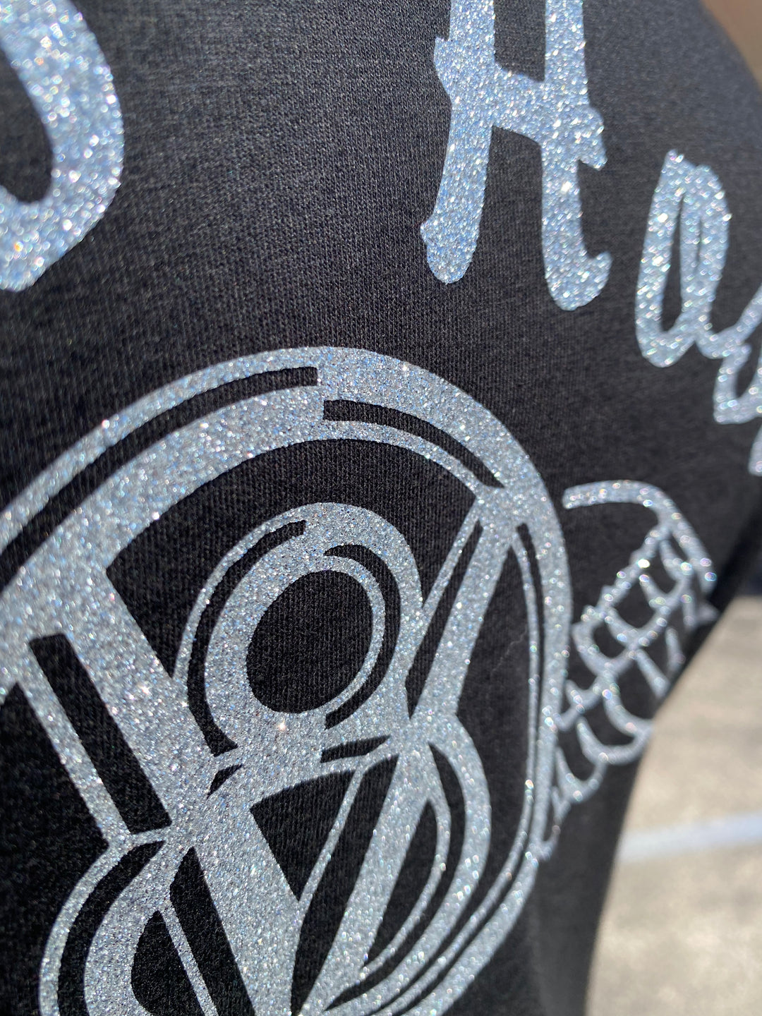 Black V-Neck w/ Silver V8 Logo
