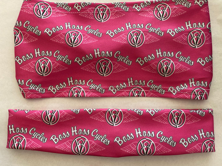 Pink Headband w/ Multiple Logos
