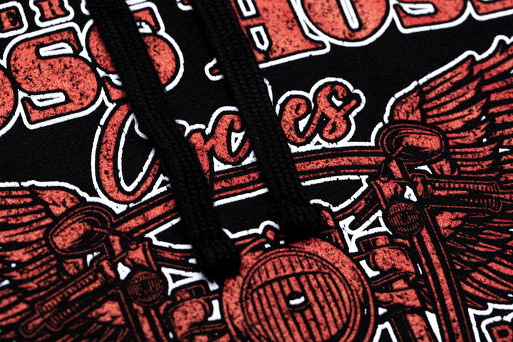 Live to Ride Red Print Fleece Hoodie