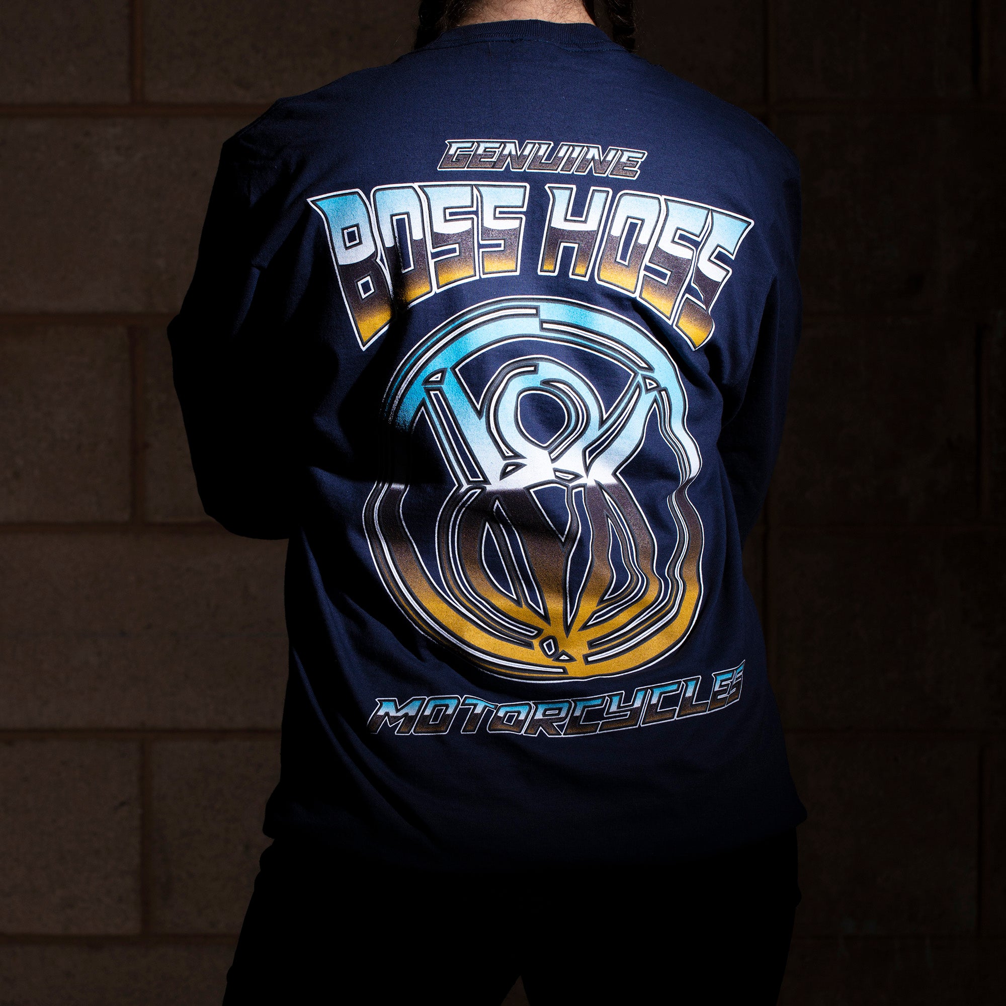 Crystal Blue Chrome Long Sleeve Tee – Boss Hoss Store