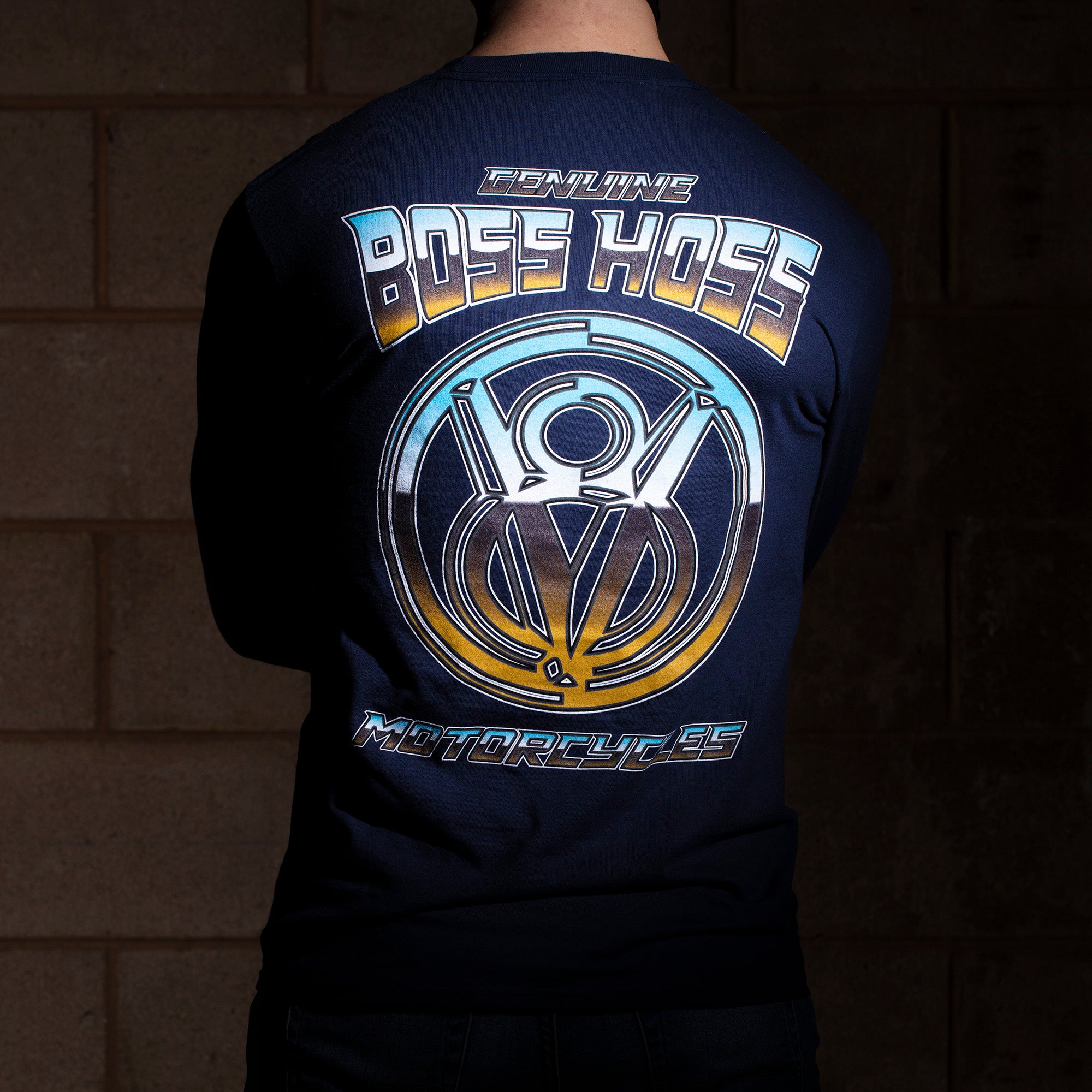 Crystal Blue Chrome Long Sleeve Tee – Boss Hoss Store