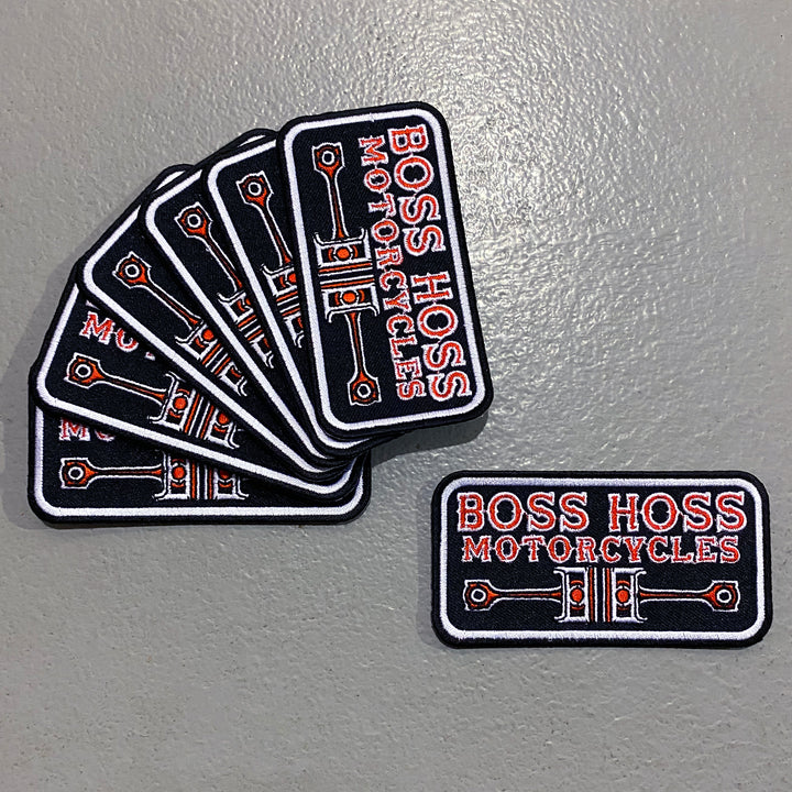 Embroidered Twin Pistons Patch Red & Black