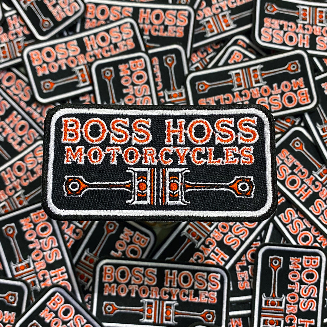 Embroidered Twin Pistons Patch Red & Black